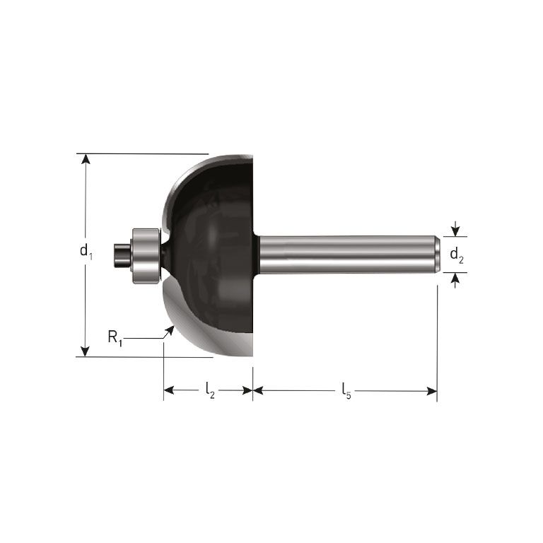 Rotec HM Holprofielfrees, Gold-Line,Ø22,2 R=6,35 D2=12